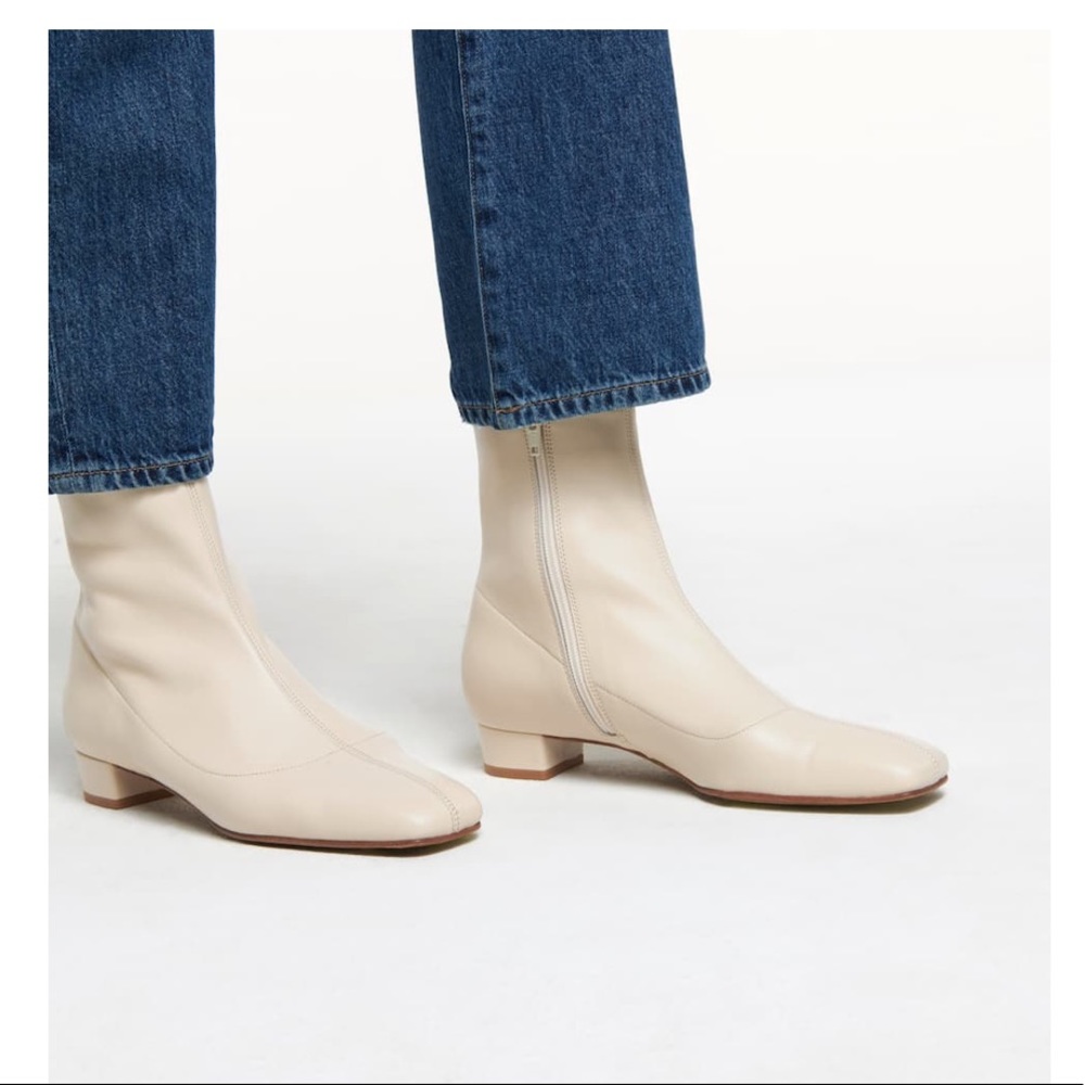 NEW By FAR Este Boot White Leather